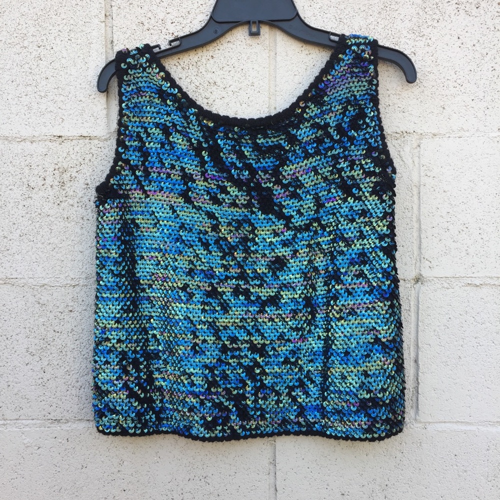 Vintage Handmade Sequence CropTop